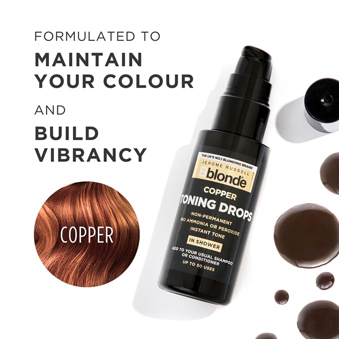 Jerome Russell Bblonde COPPER Toning Drops | Non-permanent Hair Dye | 50ml