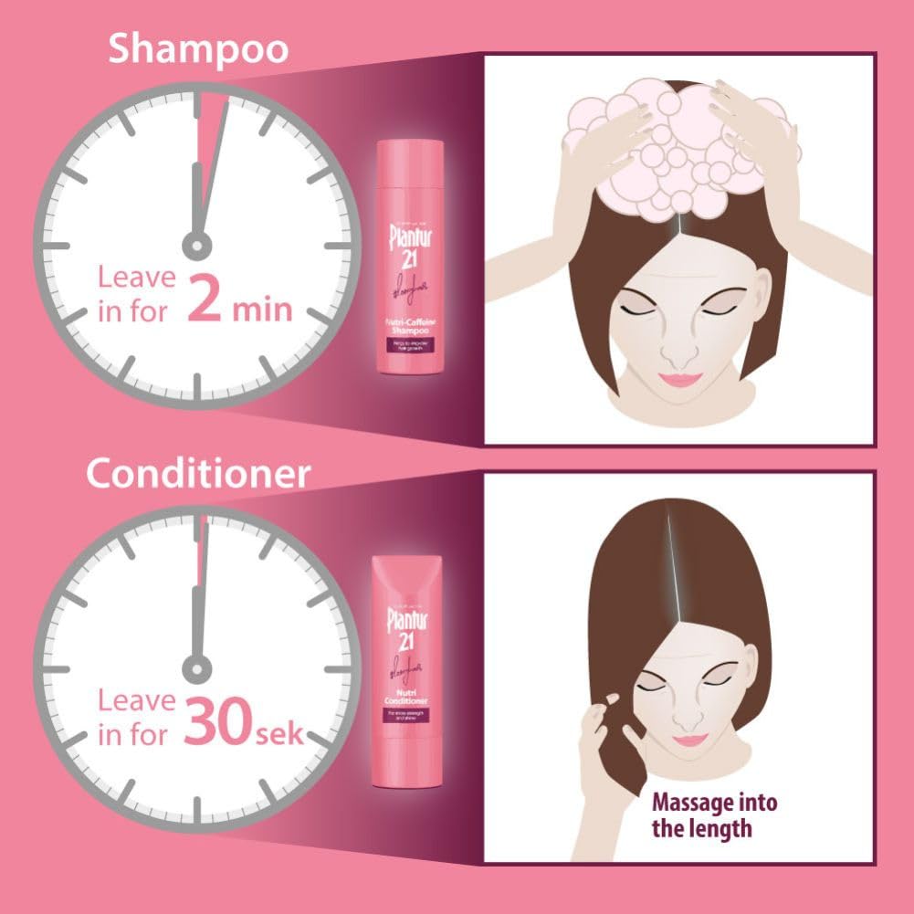 Plantur 21 longhair 200ml Shampoo and 175ml Conditioner Set for Long and Brilliant Hair | Improves Hair Growth and Repairs Stressed Hair | No Silicones
