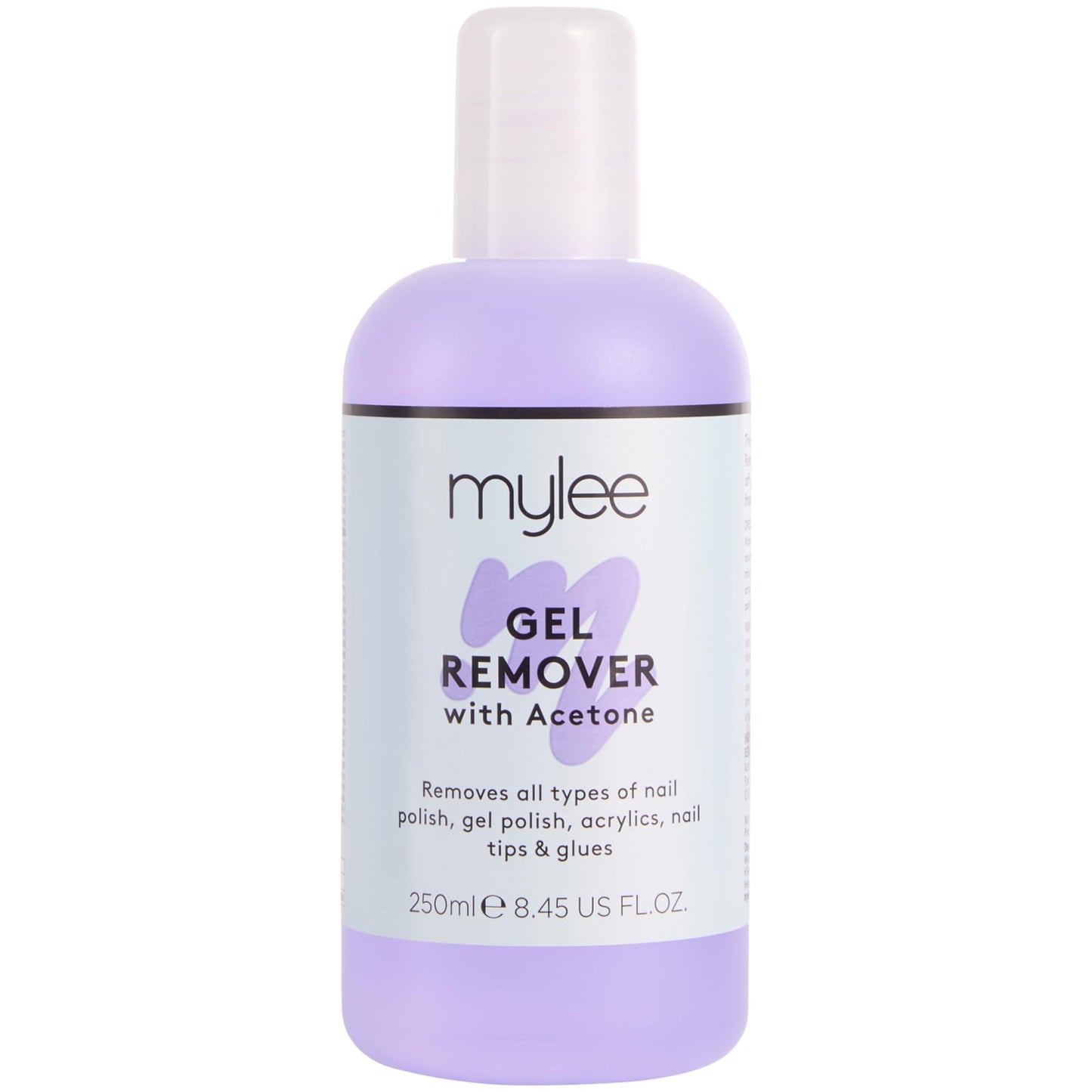 MYLEE Mylee Gel Polish Remover Acetone, Salon Professional UV LED Soak Off Nail Polish Cleaner for Manicures and Pedicures (250 ml)