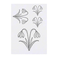 Azeeda 4 x 'Snowdrop Flowers' Temporary Tattoos - Water Resistant, Skin-Safe, Non-Toxic Transfers, Mixed Sizes (TO00081616)