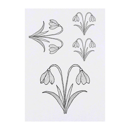 Azeeda 4 x 'Snowdrop Flowers' Temporary Tattoos - Water Resistant, Skin-Safe, Non-Toxic Transfers, Mixed Sizes (TO00081616)