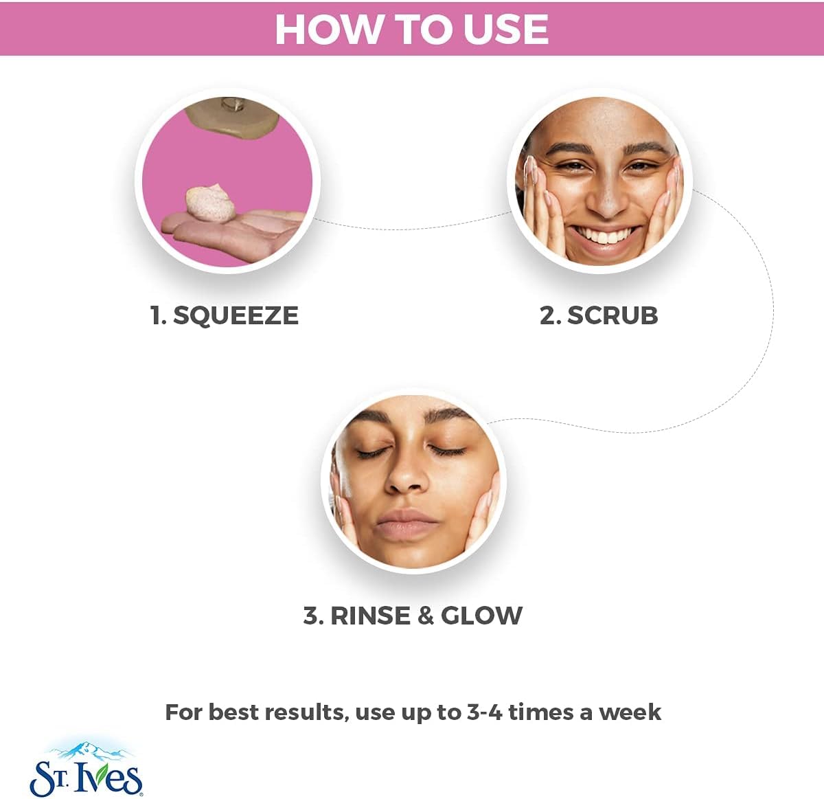 beauty mix St. Ives Radiant Skin Face Scrub for Dull Skin, Pink Lemon and Mandarin Orange, Dermatologist-Tested Face Wash Scrub with 100% Natural Exfoliants, 150 ml, Pack of 3 for Brighter, Smoother Skin