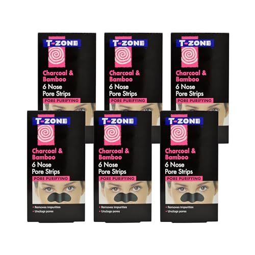 Creightons T-Zone 6 x 6 Multipack of Pack Charcoal & Bamboo Purifying Nose Pore Strips, Specially Formulated to Unclog Pores & Remove Impurities For Brighter, Clearer Skin