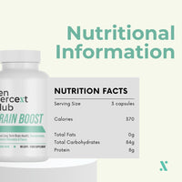 The Ten Percent Club - Brain Boost | Lions Mane Mushroom Complex Capsules for Enhanced Focus & Clarity | Nootropic Lions Mane Supplement for Cognitive Support | 90 Capsules