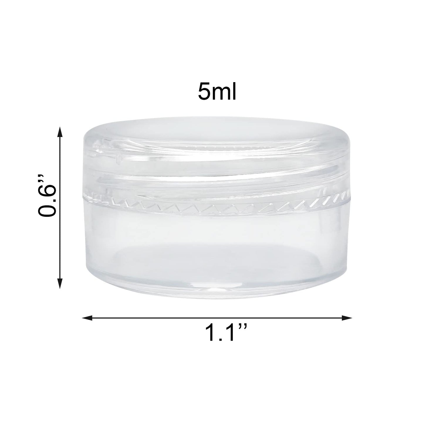 Desenda 20PCS 5ml Clear Sample Pots Empty Small Travel Containers Leak Proof Refillable Cosmetic Jars Makeup Sample Containers with Lid, Storage Pot for Lip Balm Scrub DIY Cosmetic