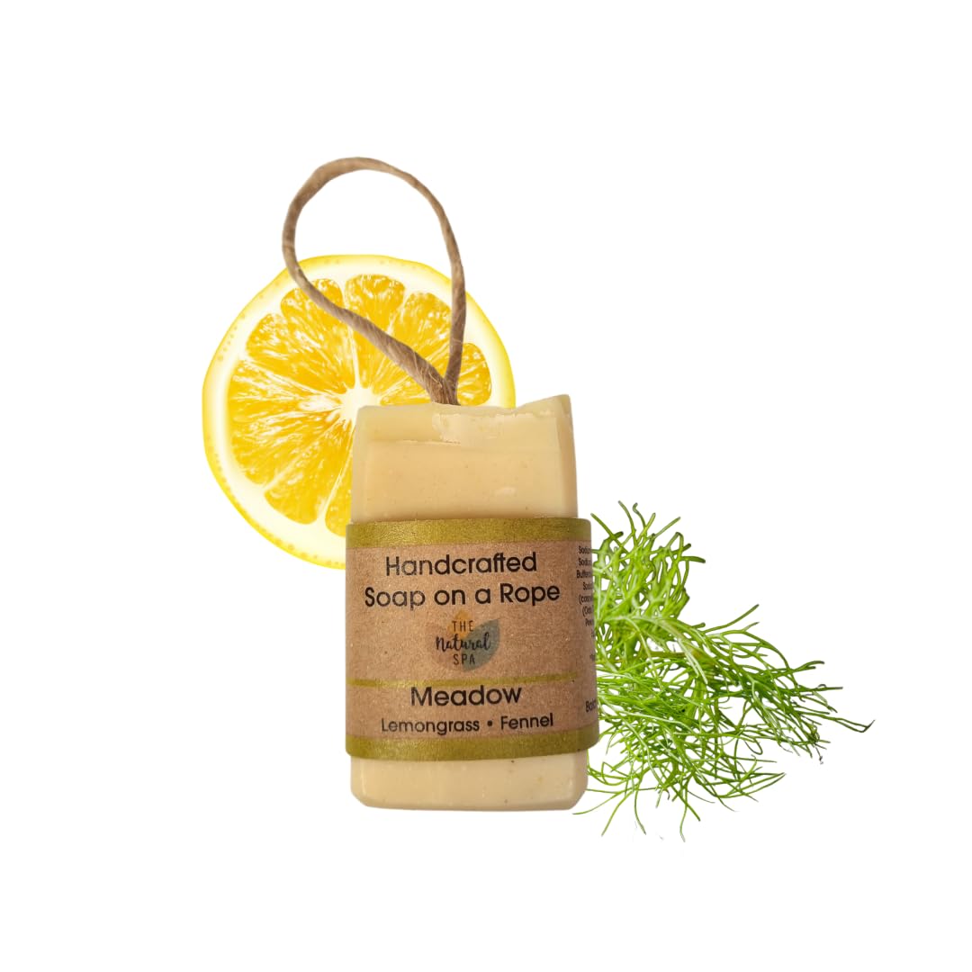 Soap on a Rope - Meadow - Plastic Free - Vegan - Palm Free Handmade in Devon uk - The Natural Spa Natural soap bar for Men and Women