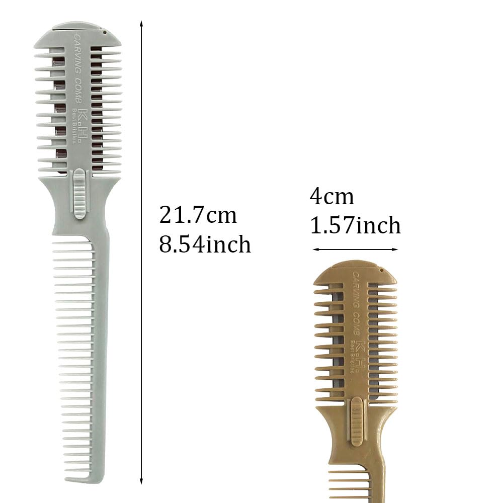 KAEGOUSY 2-in-1 Dual Side Hair Thinning Comb Razor Dual Side Hair Thinning Comb Hair Razor Comb Hair Cutter Comb for Hair Cutting and Styling