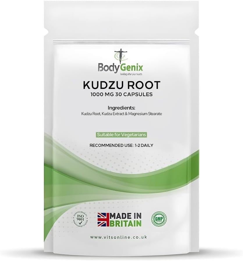 Bodygenix Kudzu Root 1000mg Capsule Supplement - 30 Capsules 1 Month Supply