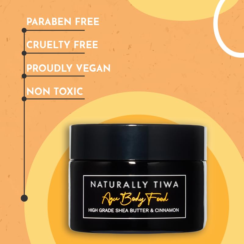 Naturally Tribal Skincare AGU Body Food 250ml Natural Moisturiser, Intensely Hydrating + Eczema + Psoriasis Relief + Shea Butter, Cinnamon and Nutmeg. Chemotherapy Skincare + Vegan + Cruelty Free
