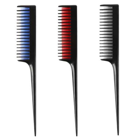 DAJUXIN 3 Pcs Hairdressing Back Combing Triple Teasing Comb Hairdressing Back Combing Tail Comb Hairdressing Combs for Back Brushing Combing Slicking Hair