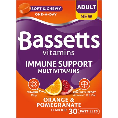 Bassetts Vitamins Adult Orange & Pomegranate Flavour Immune Support Multivitamins 30 Gummy Pastilles