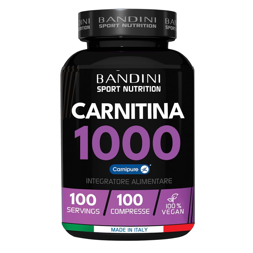 BANDINI Bandini® L CARNITINE 1000-100 Tablets with Carnipure® (100 doses, 100 days) - Supplement with Vegan L-Carnitine Tartrate - Pure Carnitine for Athletes and Sportspeople - Energy, Endurance and Recovery