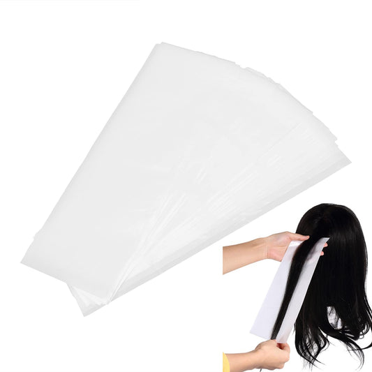 ZJchao 100Pcs Hair Coloring Plastic Paper Meche Strips, Hair Dye Paper Hair Coloring Paper, Professional Hair Coloring Sheet Hair Highlighting Strips, Reusable Perming Dyeing Separating