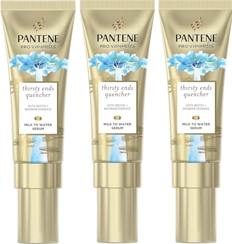 3x Pantene Pro-v Miracles Hydra Day Hair Serum Thirsty Ends Quencher, Milk To Water Serum with Biotin & Baobab Essence, 70ml
