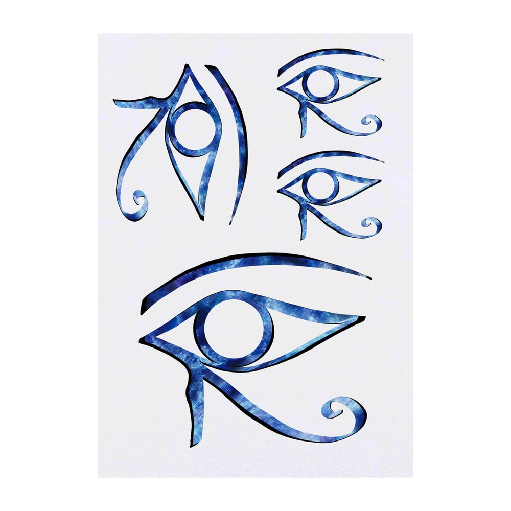 Azeeda 4 x 'Eye of Horus' Temporary Tattoos - Water Resistant, Skin-Safe, Non-Toxic Transfers, Mixed Sizes (TO00059896)