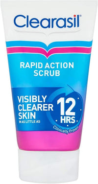 Clearasil Rapid Action Exfoliating Scrub, For Acne Prone Skin, Unclog Pores, Reduces Blackheads, Pimples & Excess Oil, Everyday Spots Prevention, 125 ml