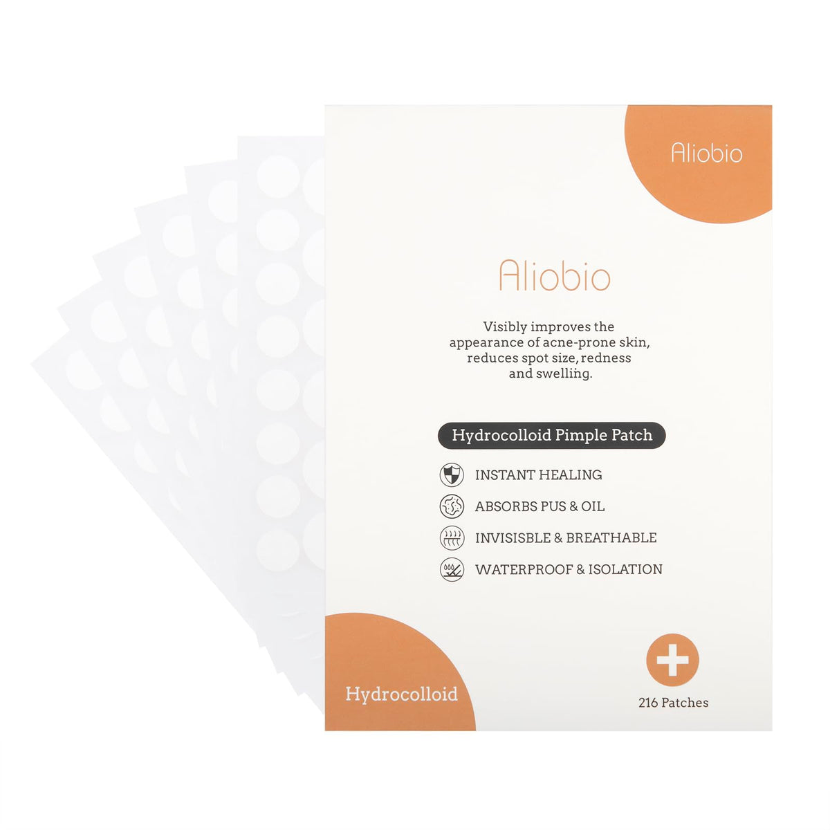 Spot Pimple Patches Aliobio Invisible Blemish Spot Cover Facial Sticker Hydrocolloid Patch Acne Stickers Spot Stickers with Two Sizes orange, 216 Count