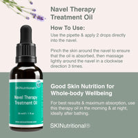 SKINUTRITIONAL Massage Oil - Navel Therapy Treatment with Rosehip, Jojoba, Almond, Avocado, & Lavender Essential Oils - Skin Care, Immune System, Digestion, & Full Body Wellness - For All Skin Types - SKINutritional