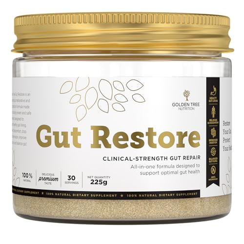GOLDEN TREE Golden Tree Gut Restore - 100% Natural Blend of 7 Ingredients Clinically Proven to Support Optimal Gut Health, Relieve GI Discomfort, Stop Gut Inflammation, Improve Digestion and Balance Gut Flora