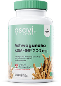 OSAVI Osavi Ashwagandha KSM–66® 200 mg – 120 Vegan Capsules | Clinically Tested Stress Support | High–Potency Root Extract for Resilience | Mental Balance & Overall Wellbeing | Vegan & Clean Label