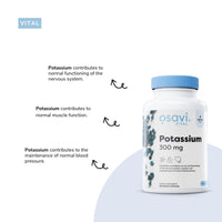 OSAVI Osavi Potassium 300mg – 90 Vegan Capsules | Highly Absorbable Potassium Citrate for Nervous System, Muscle Function, and Blood Pressure Support | Clean Label, Vegan Friendly