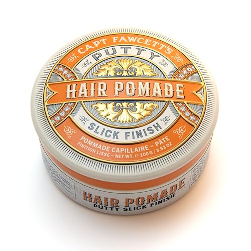 CAPTAIN FAWCETT Captain Fawcett Putty Pomade 100g – Strong Hold, Matte Finish Hair Pomade for Men – Texturising Formula – Water-Soluble – Made in the UK