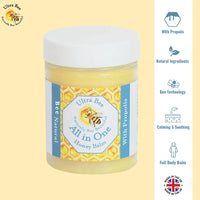 Ultra Bee 100% Natural All in One Honey Balm, Natural Moisturiser for Sensitive Face, Body, Lips,Tattoo's 100ml