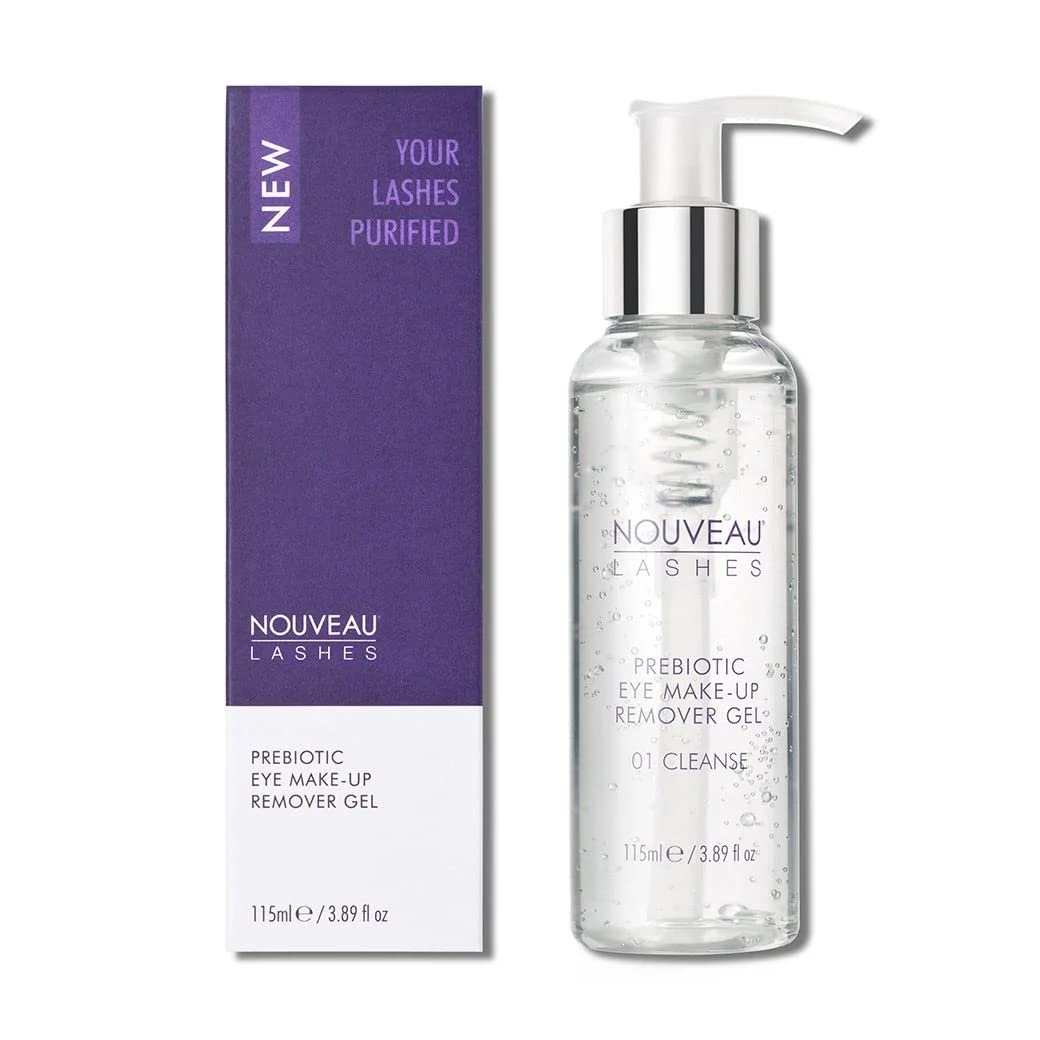 Nouveau Lashes Prebiotic Eye Make Up Remover Gel, Gentle and Oil Free, Suitable for Lash Extensions, Promotes Healthy Skin Microbiome, Vegan, 115 ml