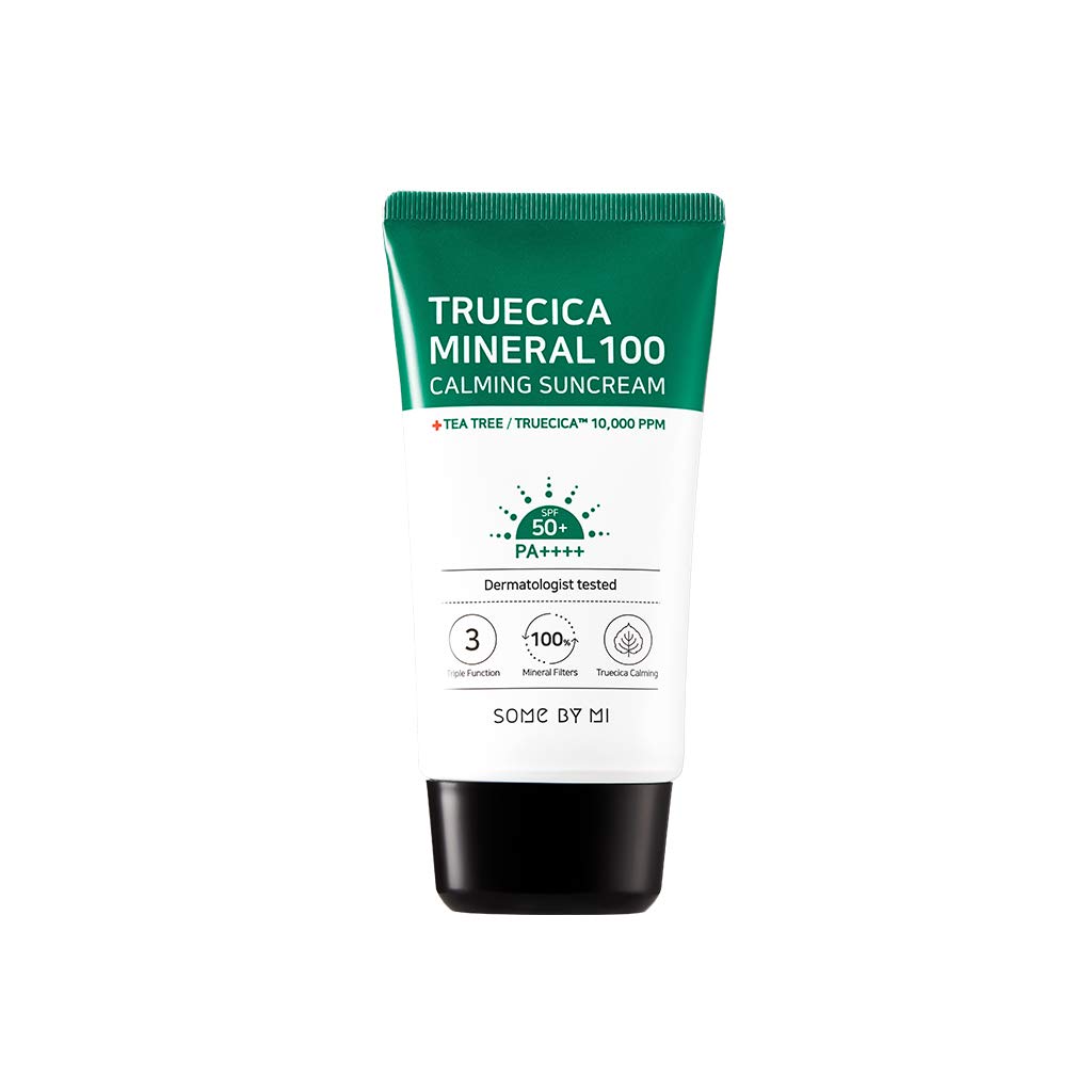 SOME BY MI Somebymi Truecica Mineral 100 Calming Suncream SPF50+ PA++++ (50ml) BTOB Mild Sun Block Sunscreen Cream True Cica, Somebymi