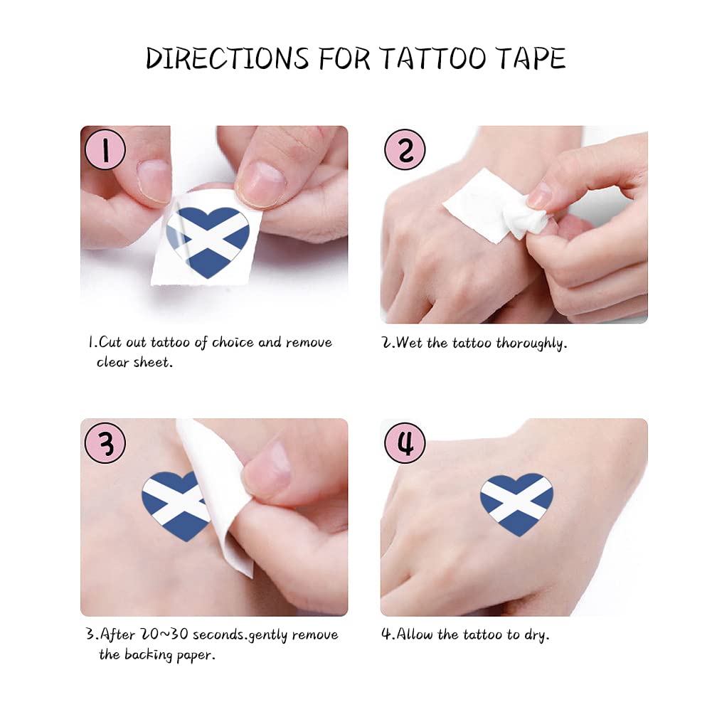 Kelamayi Scotland Flag Temporary Tattoos,10 Sheets National Flag Face Tattoo Stickers for World Cup European Cup International Competitions