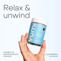 Yumi Nutrition Ashwagandha Gummies | High Strength 1200mg Per Serving Ashwagandha Capsules | 3% Withanolides Help Reduce Stress, Promote Calm & Sharpen Your Focus | x120 Elderberry Flavoured Gummies | 2 Month Supply