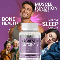 Nutri Lapse Nutrilapse™ Magnesium Glycinate (Bisglycinate) with Vitamin B6, High Bioavailability Granular Technology Sustained Release Capsules, 2400mg Magnesium Delivering 340mg Magnesium Elemental, 4mg Vitamin