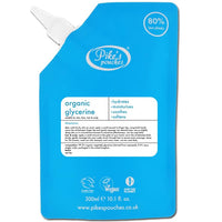 Pike's Pouches Organic Vegetable Glycerin for Skin, Hair & Face 300ml – 100% Pure Liquid Glycerine | Scalp Moisturiser for Dandruff | Suitable for Eczema & Acne | Natural Food Grade Glycerol Oil | Pikes Pouches
