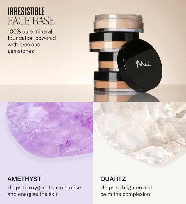 Mii Cosmetics | Irresistible Face Base 100% Pure Mineral Foundation | Award Winning 100% Pure Mineral Foundation | Suitable for Vegans | Precious Cream 02