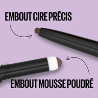 Maybelline New York Express Brow Duo Eyebrow Filling, Natural Looking 2-In-1 Pencil Pen + Filling Powder Dark Brown
