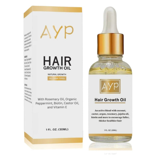 AYP Distribution Hair Growth Serum with Organic Oils, Rosemary, Castor, Argan, Avocado, Coconut & Jojoba, Biotin for Thickening & Loss Prevention