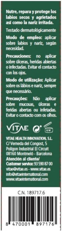 Vitae Oliovita Balm 10ml | Moisturizing Lip Balm | Sea buckthorn Oil, Hyaluronic Acid, Aloe Vera and Centella Asiatica | Nourishes, Hydrates and Protects