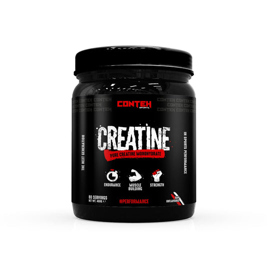 Conteh Sports Creatine Monohydrate -Micronized Powder, Increases High-Intensity Physical Performance. 400gram (80 Servings)