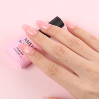 AIMEILI 8 in 1 Builder Base Sheer Color Gel Set, Nude Pink No Need Slip Solution Builder Extension, Soak Off UV LED Gel Polish Multicolour Of 6pcs X 10ml - Gift Kit 37