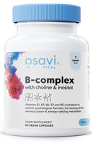 OSAVI Osavi B–Complex with Choline & Inositol – 60 Vegan Capsules | Complete B–Vitamin Support for Energy, Nervous System & Mental Performance | with VitaCholine® | Clean Label | Vegan–Friendly