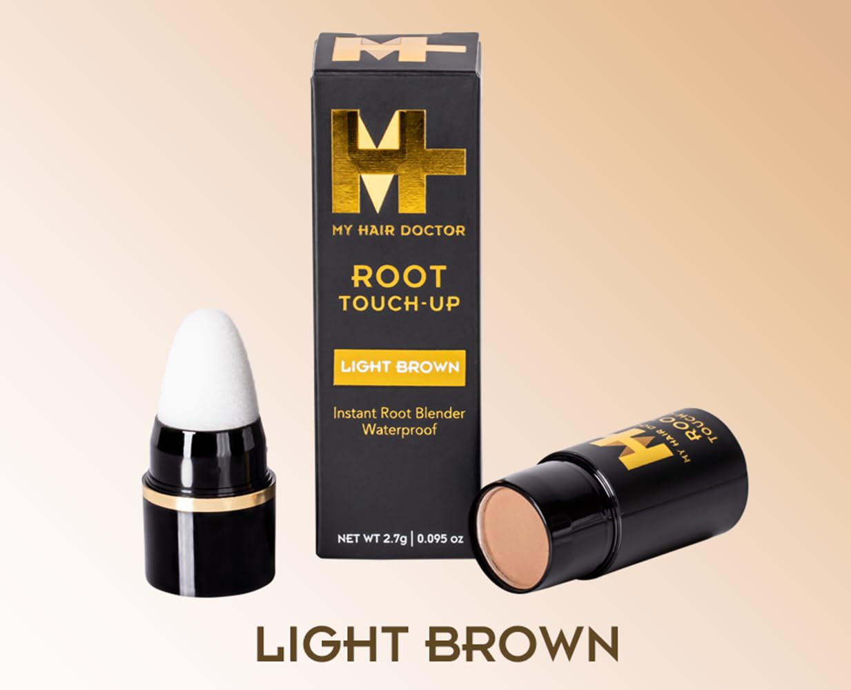 MY HAIR DOCTOR MHD Root Touch Up | Root Touch Up Powder for Colour Touch Up & Hair Root Cover Up | Easy Application for Instant Root Cover Up & Grey Coverage | 2.7g Light Brown