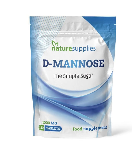 naturesupplies D-mannose Tablets 1000mg, 120 Pack - Vegan Friendly - Premium Coated High Strength Tablets - Naturesupplies