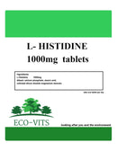 ECO-VITS L-HISTIDINE 1000mg (60 Tablets) Immune Boost, Produce, S,O,D, Supports Immune System, Joint & Tissue Repair, Digestive Health, Cardiovascular Wellness, Antioxidant & Cellular Support