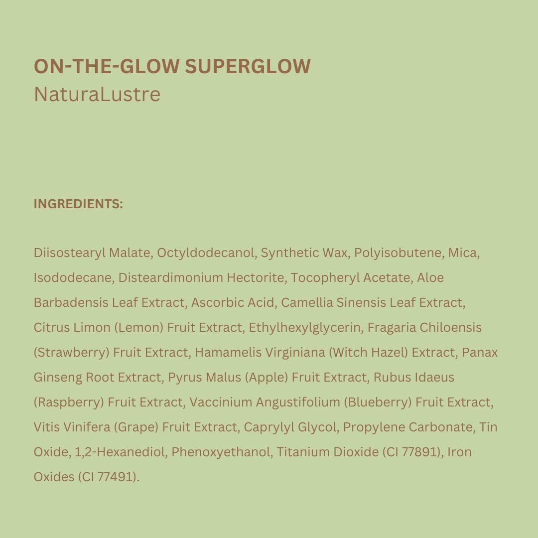 Pixi On-the-Glow SuperGlow | Shade NaturaLustre | Hydrating Highlighter Stick with Ginseng, Aloe Vera & Fruit Extracts | For Cheeks & Brow Bones | 19g / 0.6oz | Paraben-Free Luminous Natural Highlight