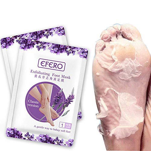 GadgetKing Exfoliating Foot Peel Sock Mask Baby Soft Feet Removes Dead Skin Dry Care Callus for Calluses, Dead & Dry Skin - DEEP Cracked Heel Repair (Lavender)