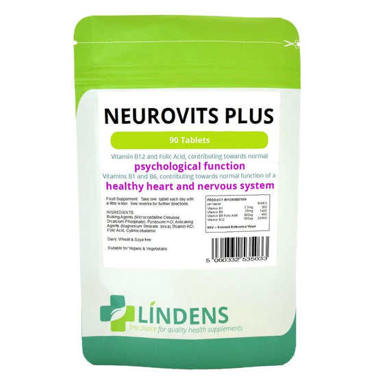Neurovits 2-Pack x 180 Tablets Vitamin B-12 500mcg, B-1, B-6 & Folic Acid B1 B6