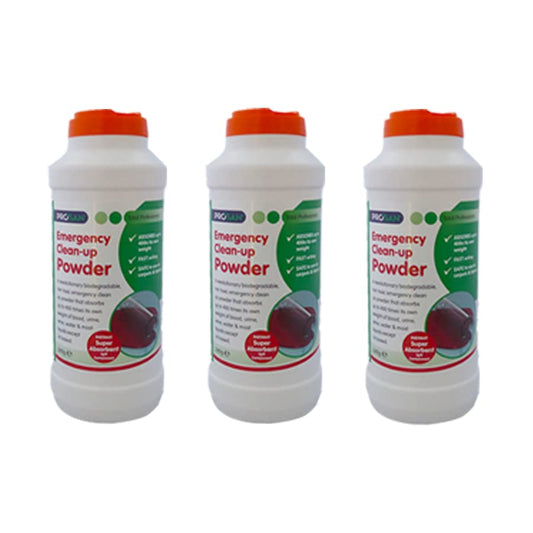 Hygiene4less Clean Up Super Absorbent Powder Absorbs All Kinds of Non-Oil Based Liquid Spillages x 3