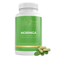 Lily Green Supplements Lily Green Organic Moringa Capsules | High Strength Pure Moringa Supplement | No Artificial Additives | 90 Vegan Capsules | Made in UK