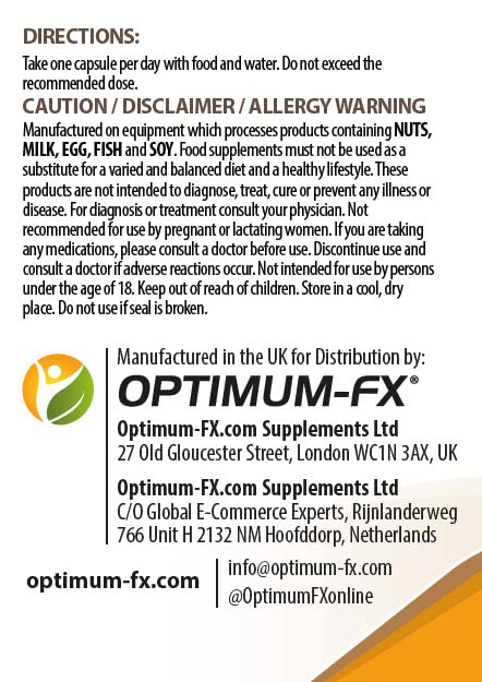 optimum-fx Dandelion Root Extract Capsules 500 mg 120 Capsules