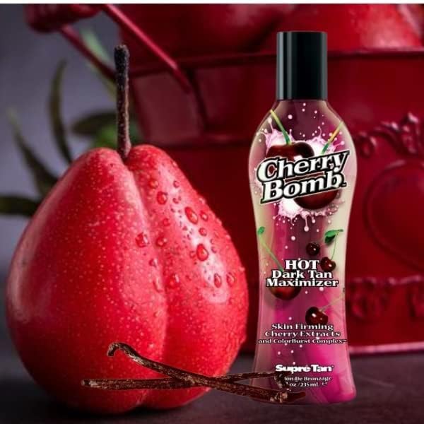 Supre Tan Cherry Bomb Hot Dark Tanning Maximiser with Skin Firming Cherry Extracts 235ml